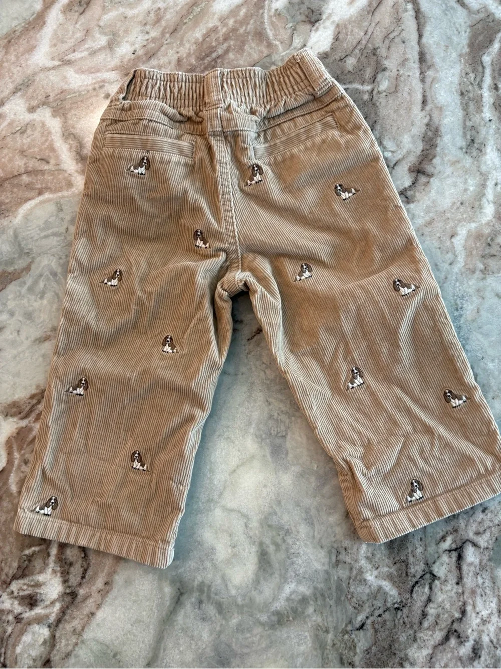 Gymboree Boys Beagle Dog Embroidered Tan Corduroy Pants 12-18 Months Bottoms